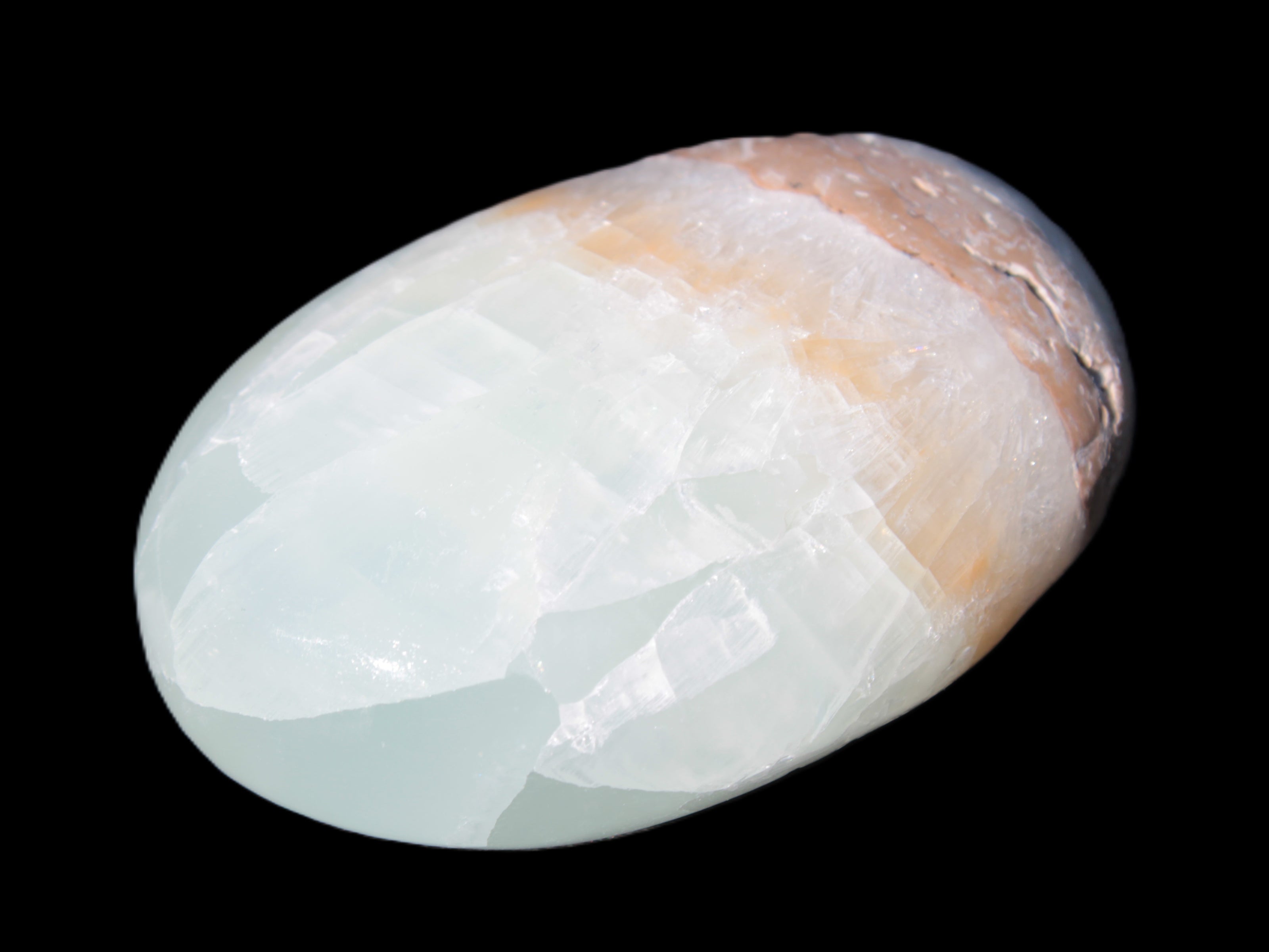 Pistachio Calcite palmstone 64-72mm  121-168g Rocks and Things