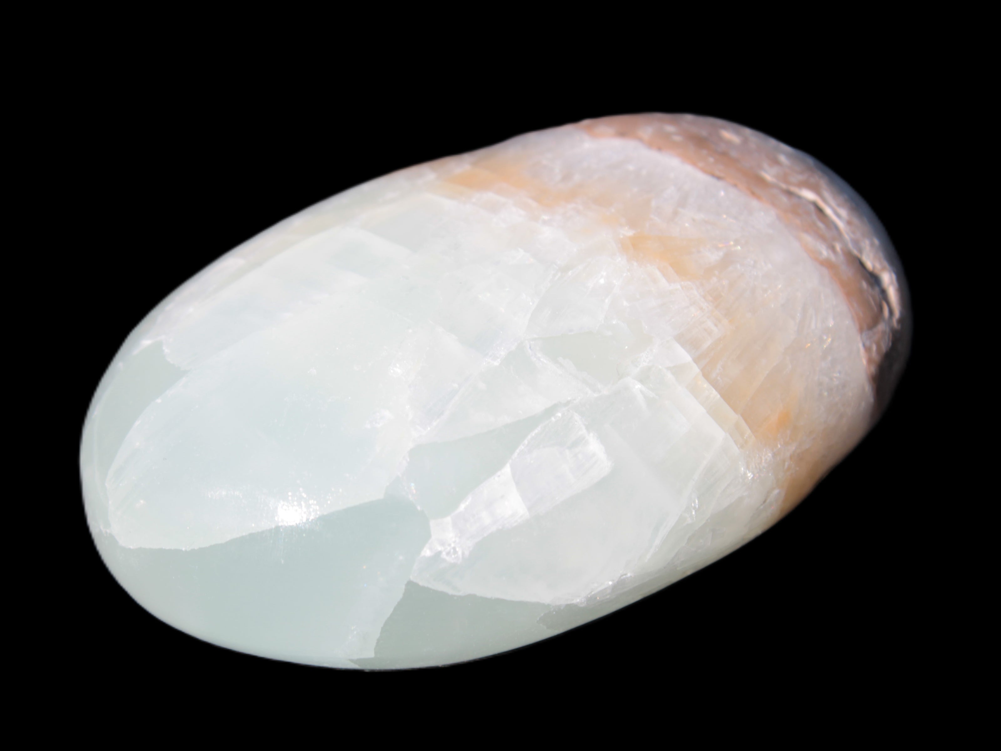 Pistachio Calcite palmstone 64-72mm  121-168g Rocks and Things