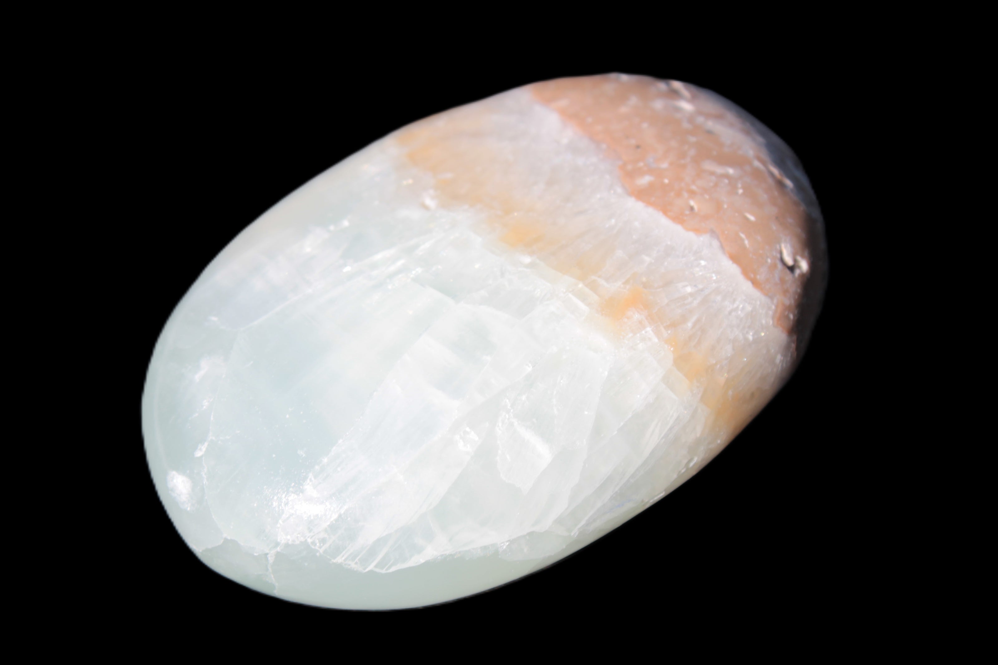 Pistachio Calcite palmstone 64-72mm  121-168g Rocks and Things