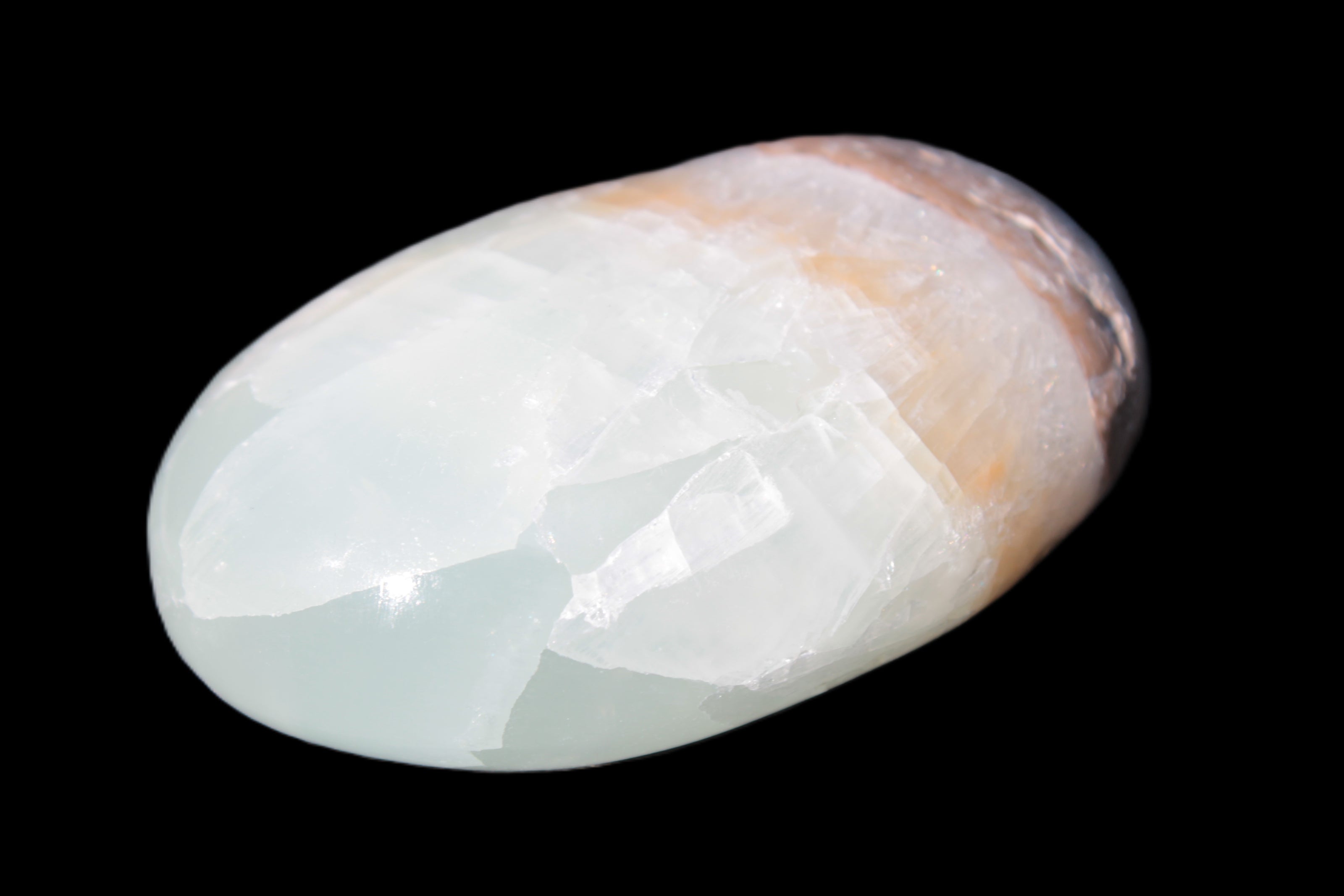 Pistachio Calcite palmstone 64-72mm  121-168g Rocks and Things