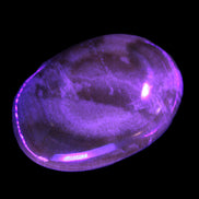 BumbleBee Calcite palm stone 64-70mm 108-130g in UV light - Rocks and Things Store