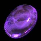 BumbleBee Calcite palm stone 64-70mm 108-130g in UV light - Rocks and Things Store