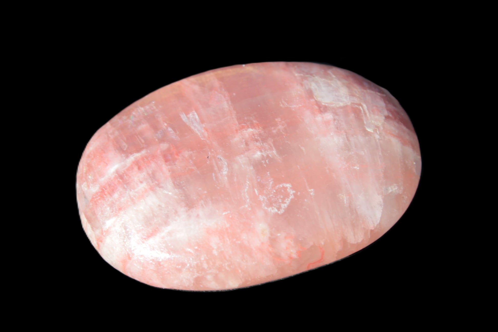 Pink Sorbet Calcite palm stone 57-61mm 71-117g Rocks and Things