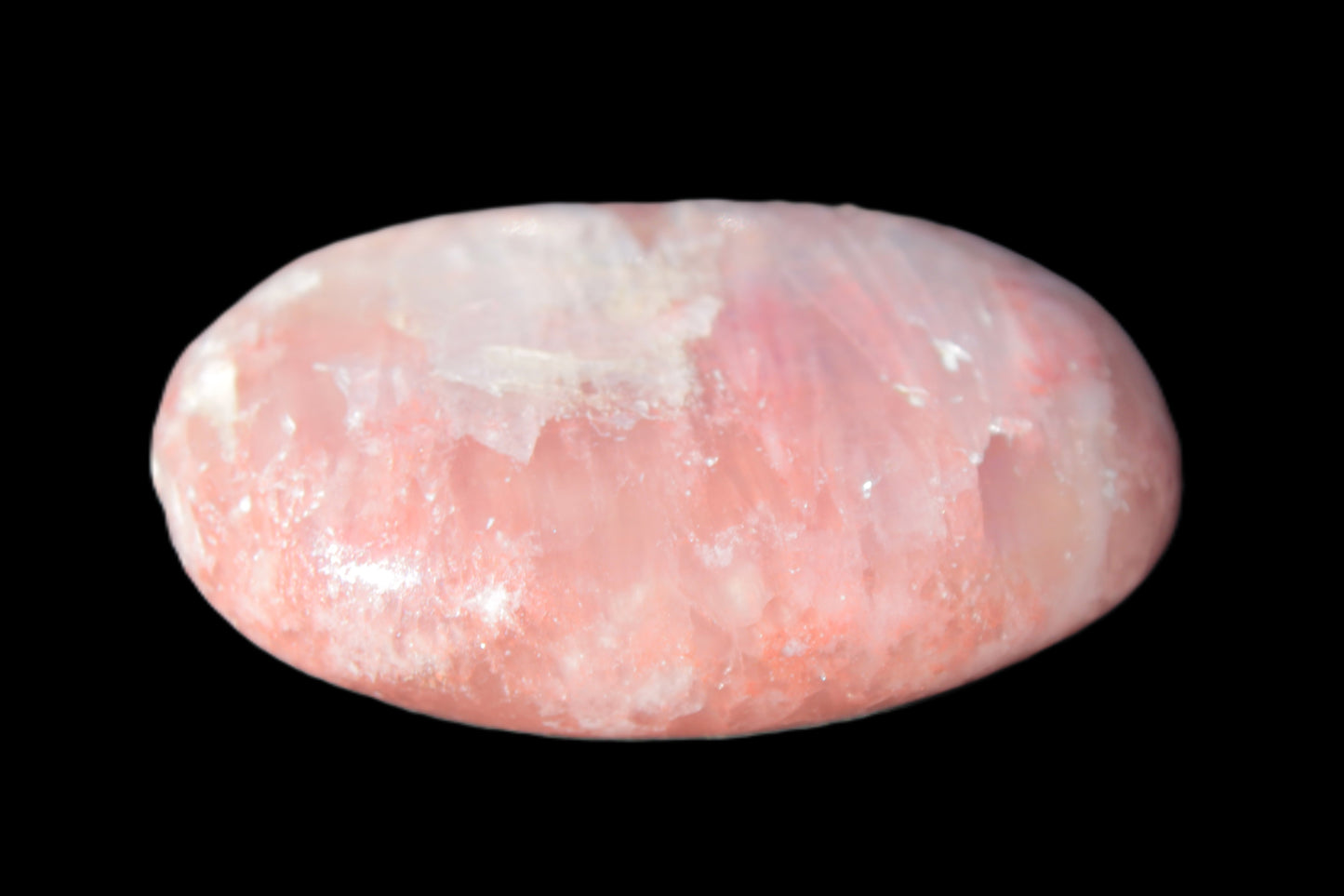 Pink Sorbet Calcite palm stone 57-61mm 71-117g Rocks and Things