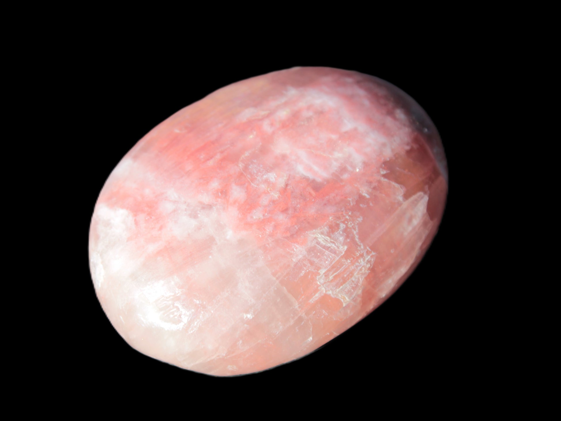 Pink Sorbet Calcite palm stone 57-61mm 71-117g Rocks and Things