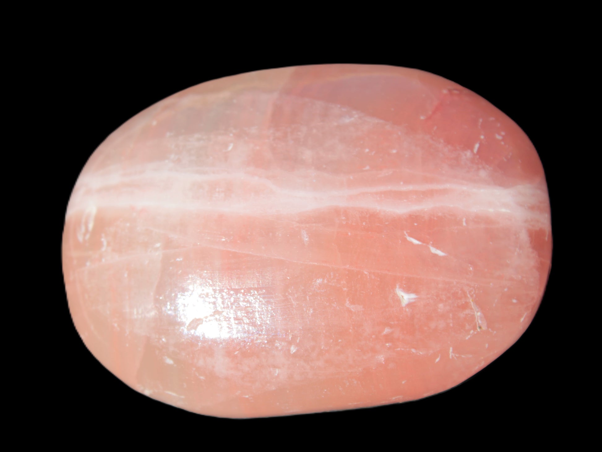 Pink Sorbet Calcite palm stone 57-61mm 71-117g Rocks and Things