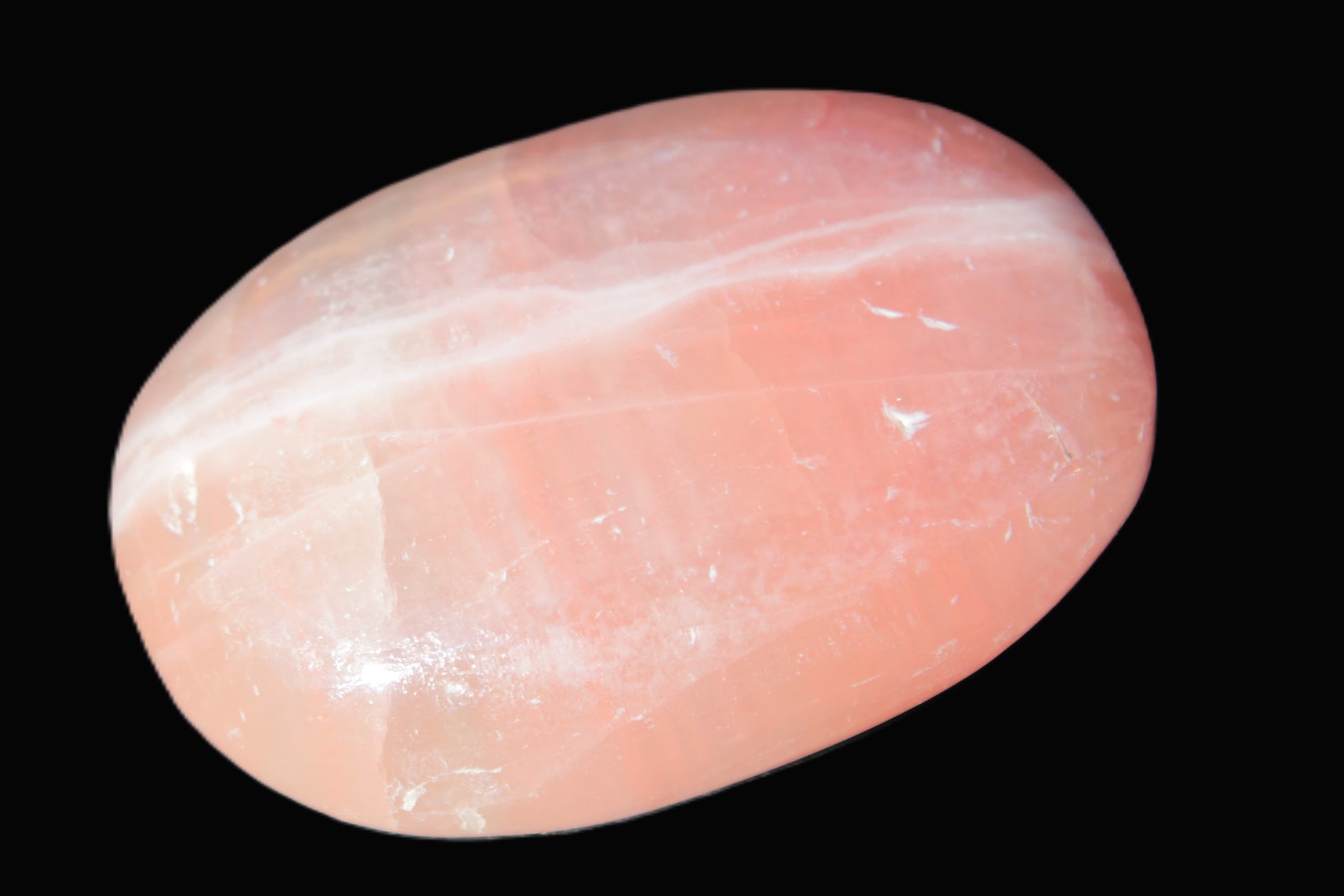 Pink Sorbet Calcite palm stone 57-61mm 71-117g Rocks and Things