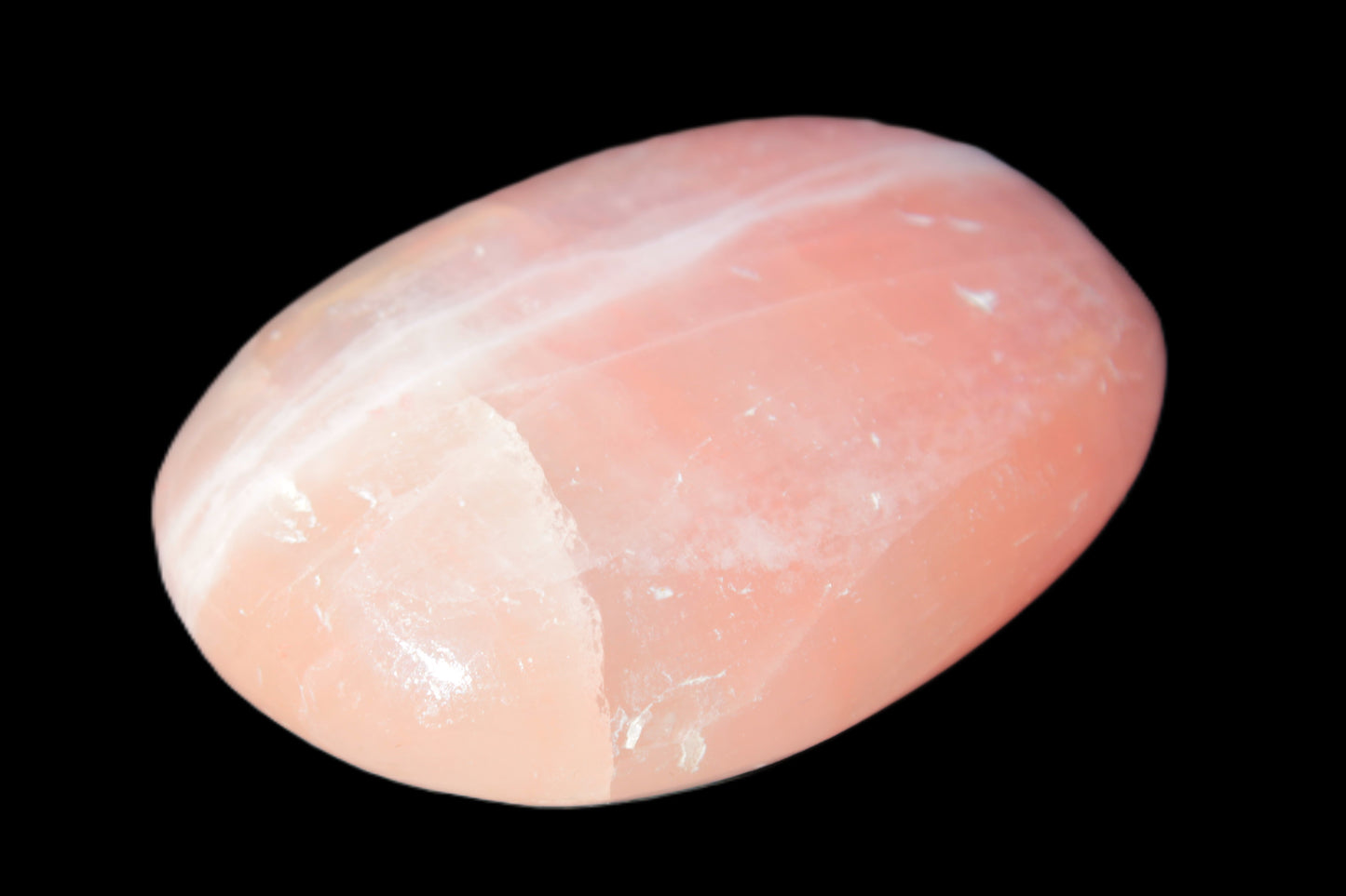 Pink Sorbet Calcite palm stone 57-61mm 71-117g Rocks and Things