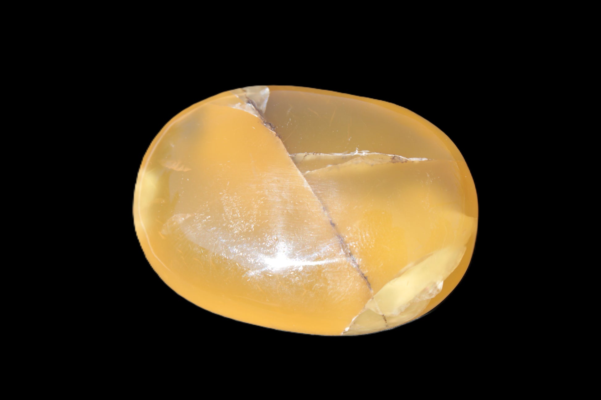 Honey Calcite palm stone 58-62mm 83-95g Rocks and Things