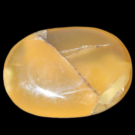 Honey Calcite palm stone 58-62mm 83-95g in sunlight - Rocks and Things Store
