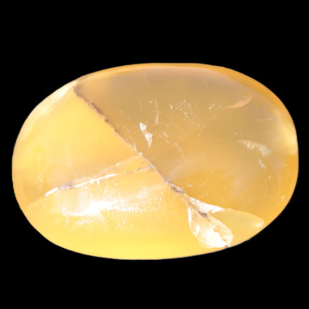 Honey Calcite palm stone 58-62mm 83-95g in sunlight - Rocks and Things Store