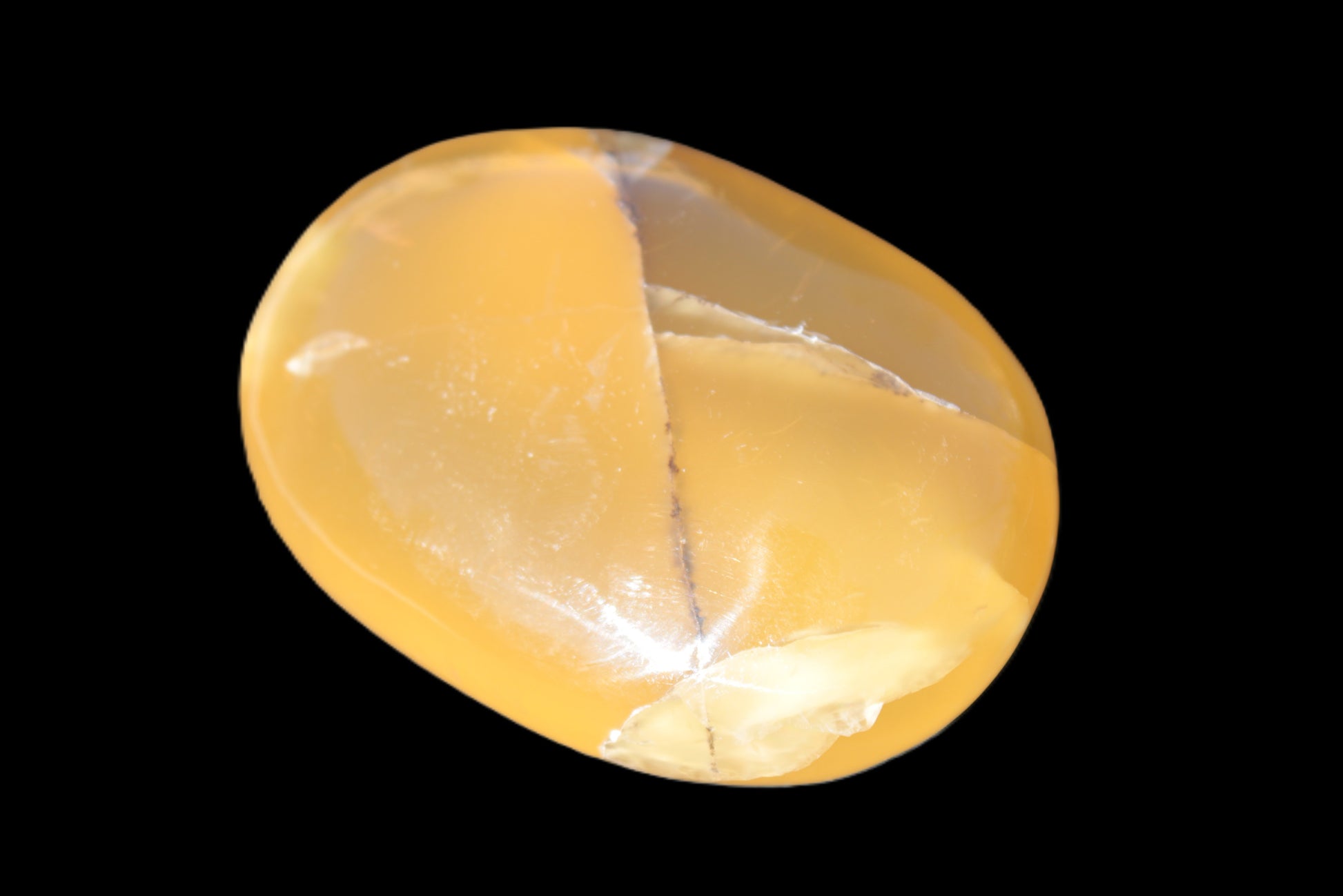 Honey Calcite palm stone 58-62mm 83-95g Rocks and Things