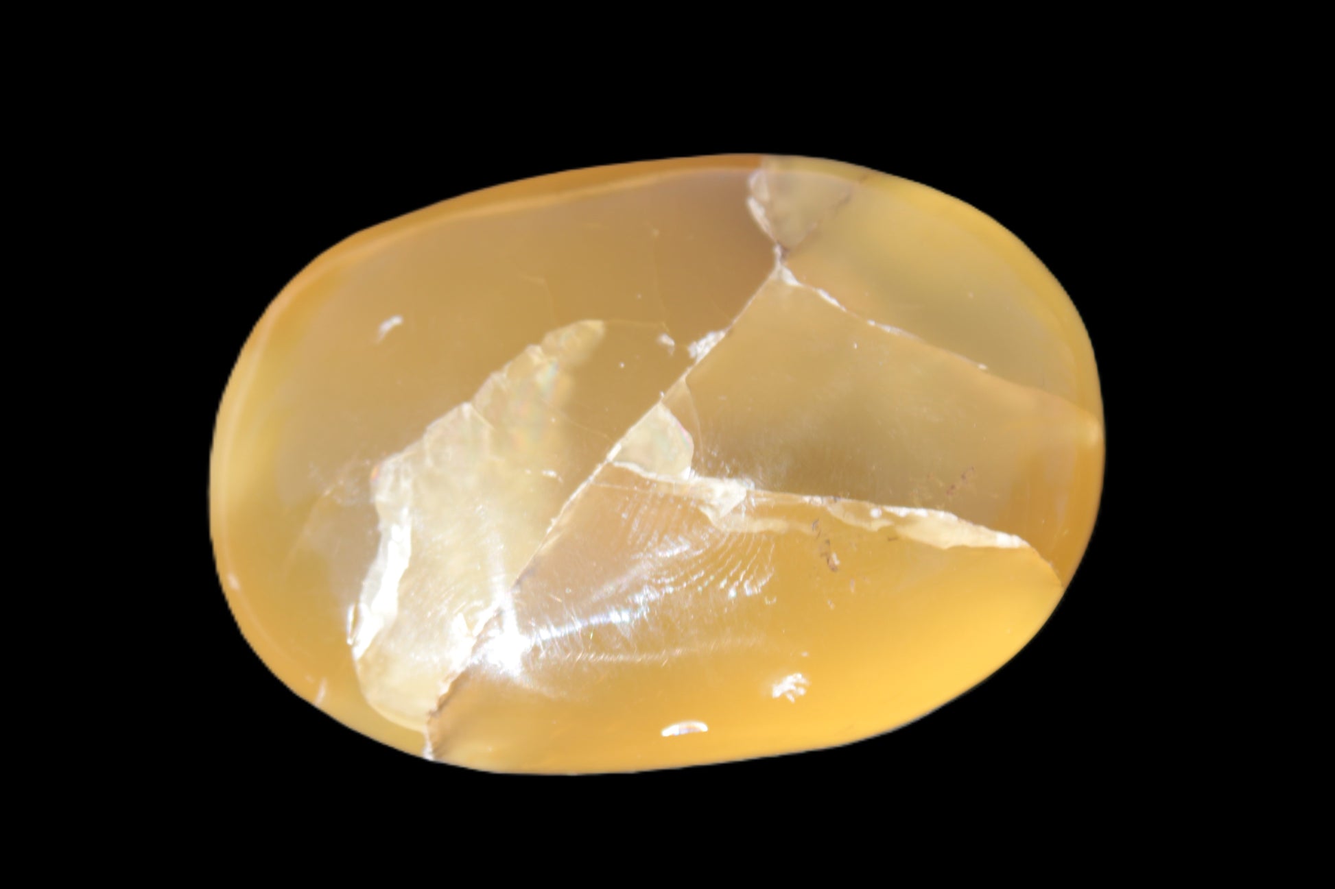 Honey Calcite palm stone 58-62mm 83-95g Rocks and Things