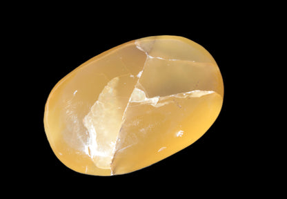 Honey Calcite palm stone 58-62mm 83-95g Rocks and Things