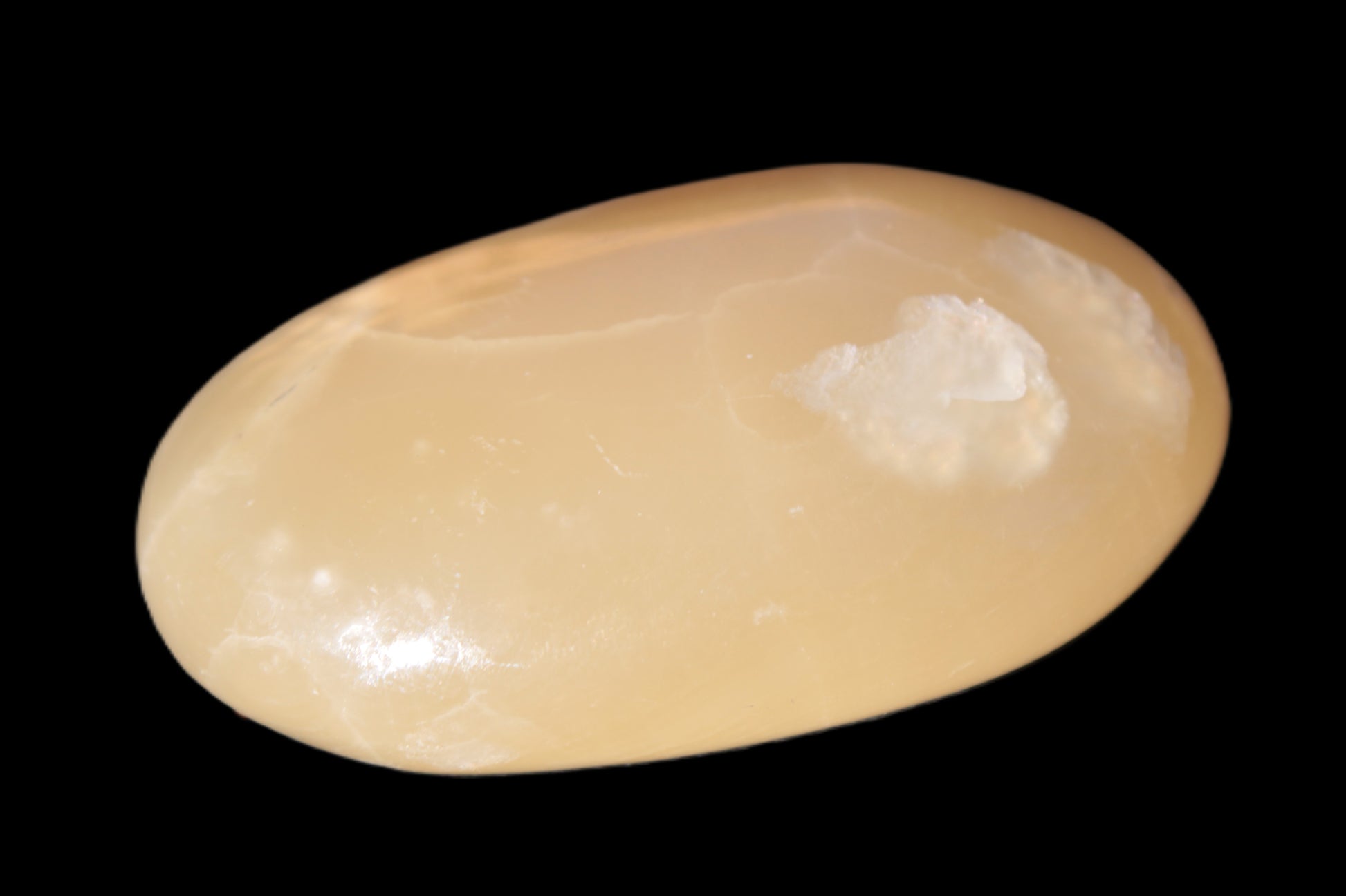 Honey Calcite palm stone 58-62mm 83-95g Rocks and Things