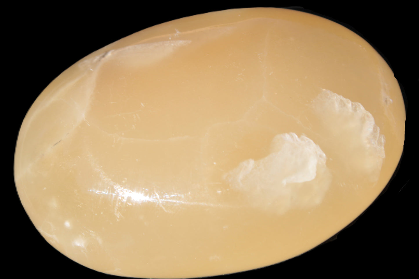 Honey Calcite palm stone 58-62mm 83-95g Rocks and Things