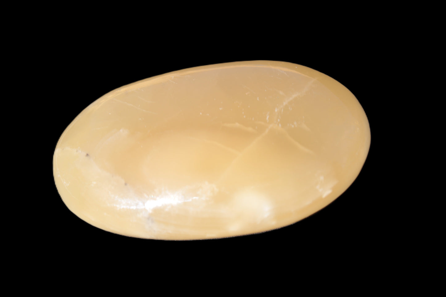 Honey Calcite palm stone 58-62mm 83-95g Rocks and Things