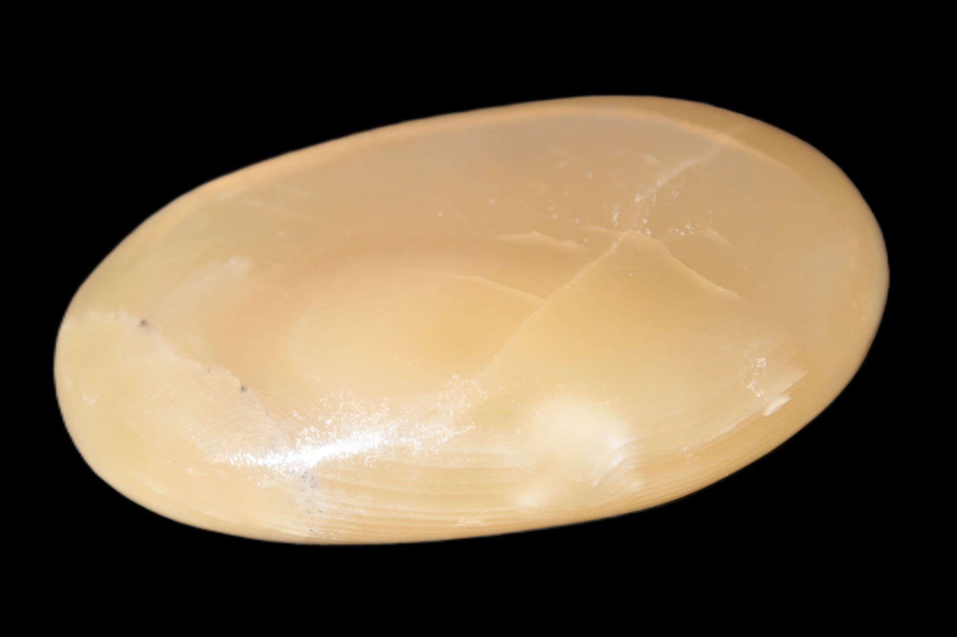 Honey Calcite palm stone 58-62mm 83-95g Rocks and Things