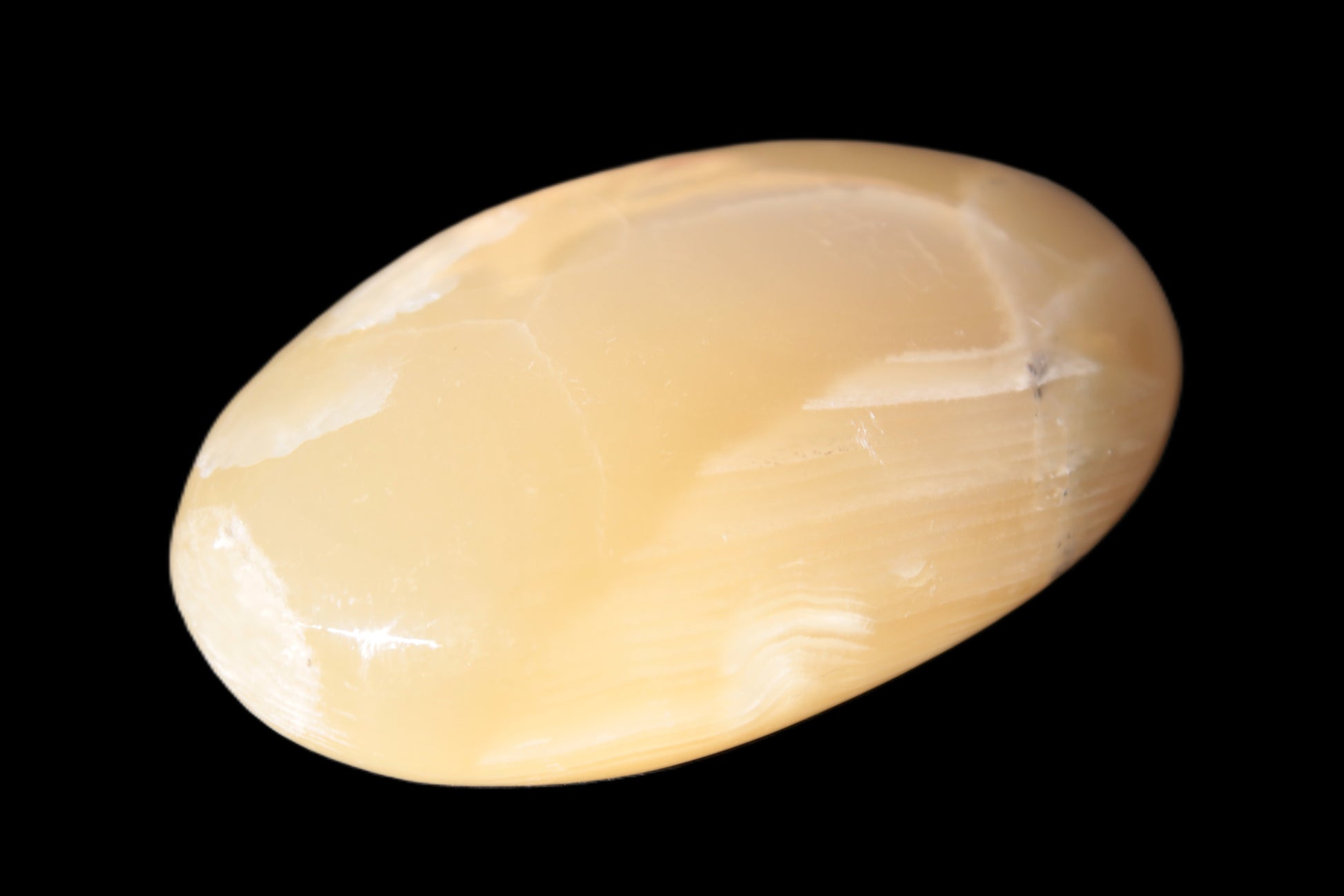 Honey Calcite palm stone 58-62mm 83-95g Rocks and Things