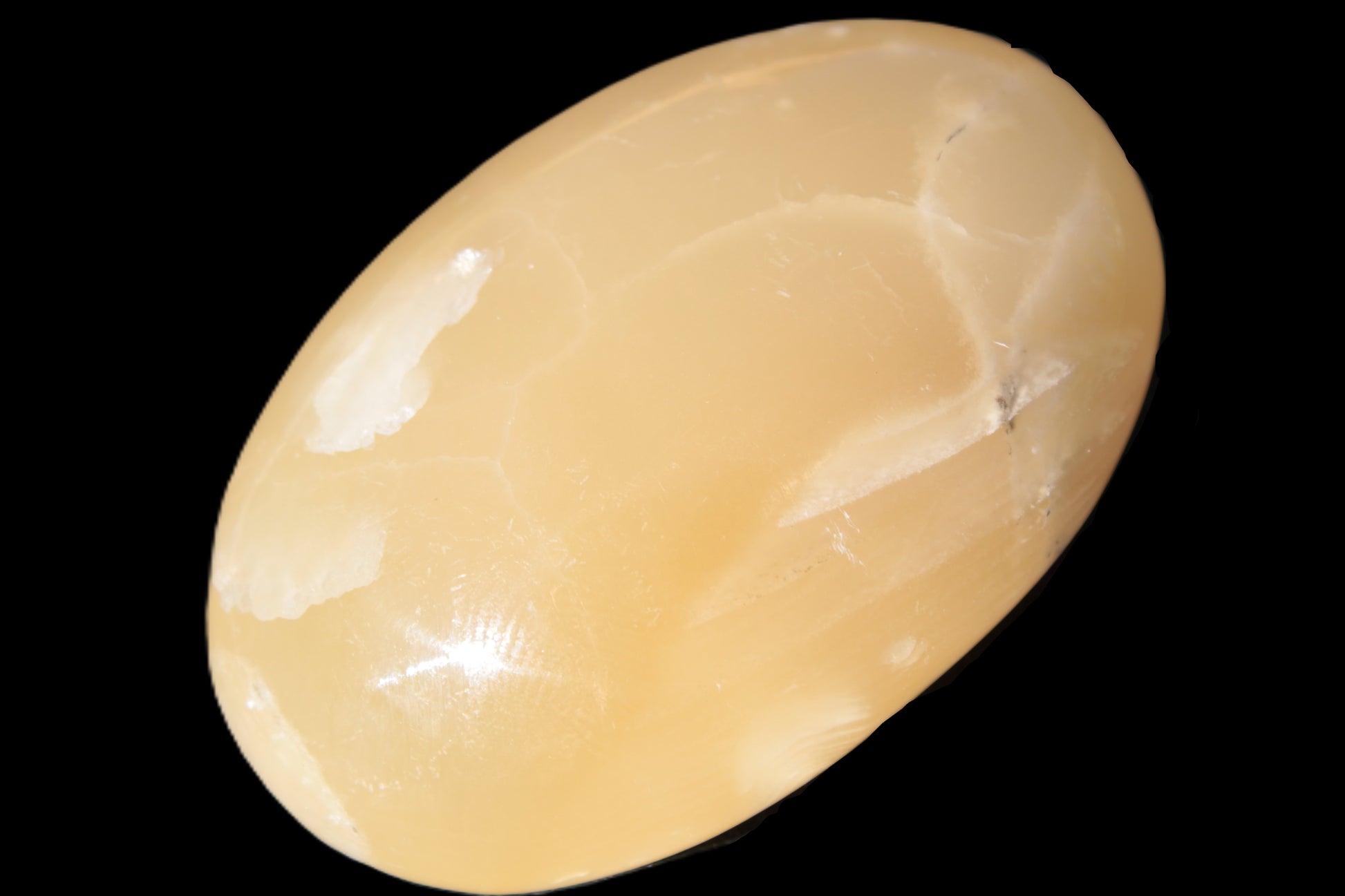 Honey Calcite palm stone 58-62mm 83-95g Rocks and Things