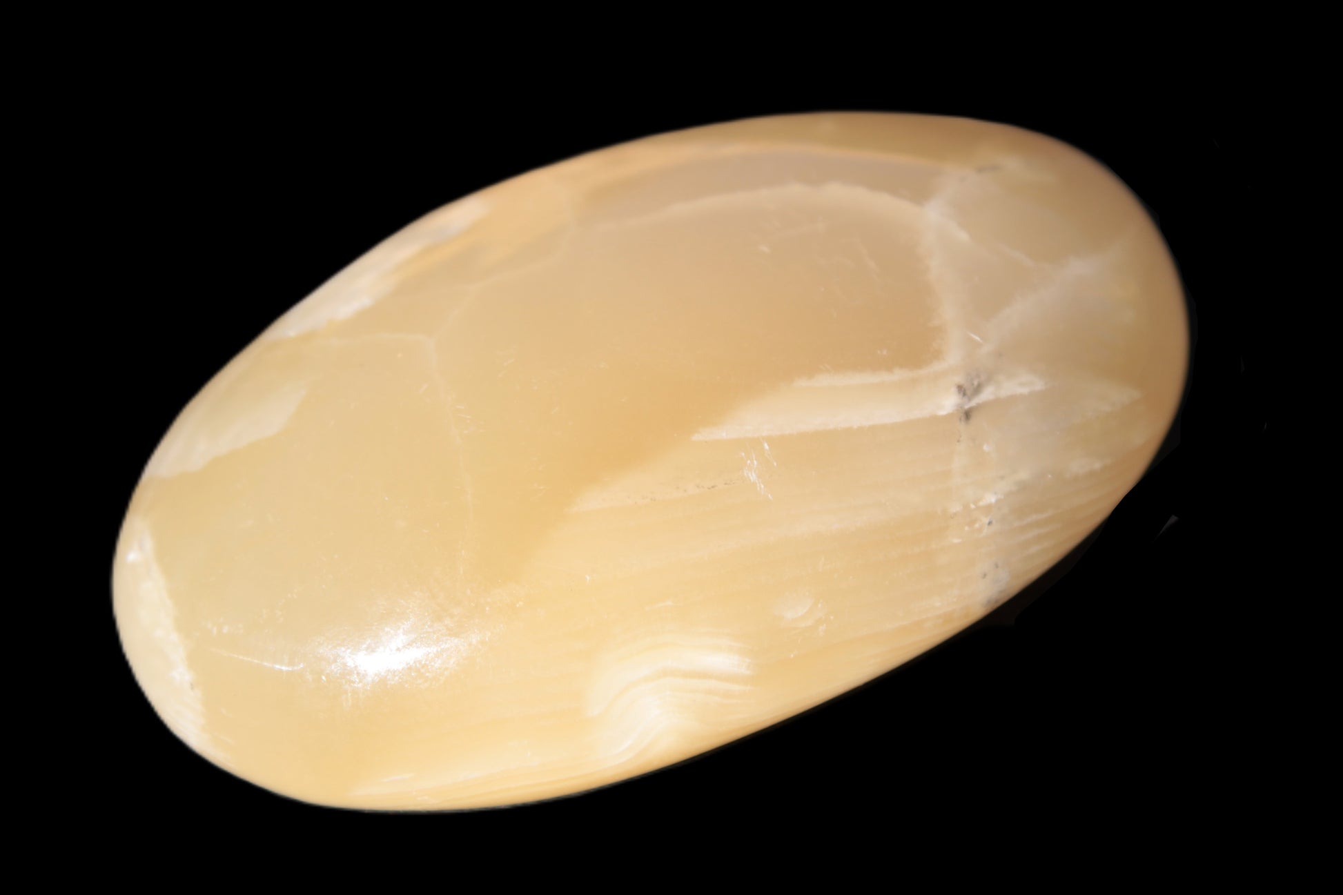 Honey Calcite palm stone 58-62mm 83-95g Rocks and Things