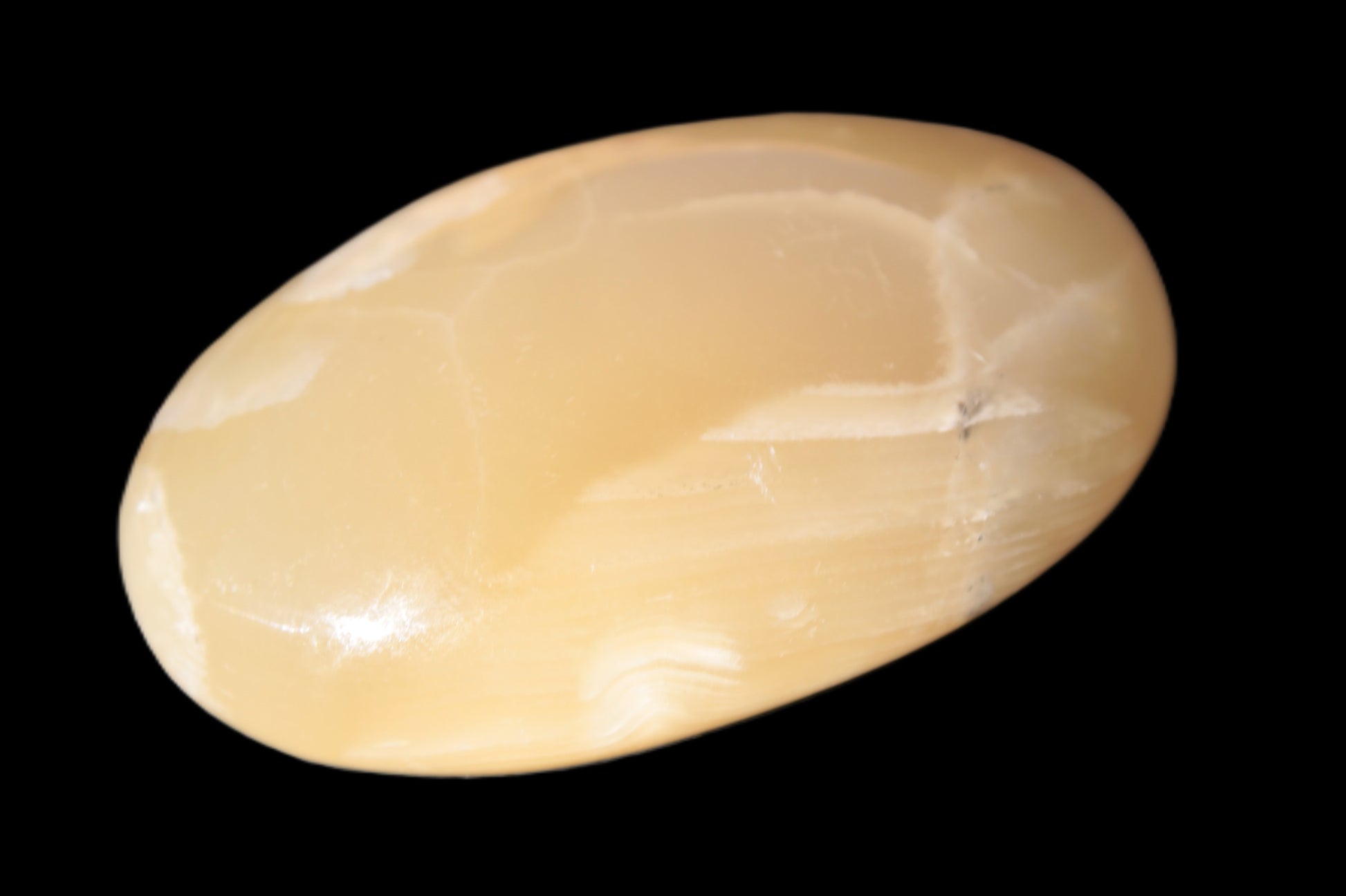 Honey Calcite palm stone 58-62mm 83-95g Rocks and Things