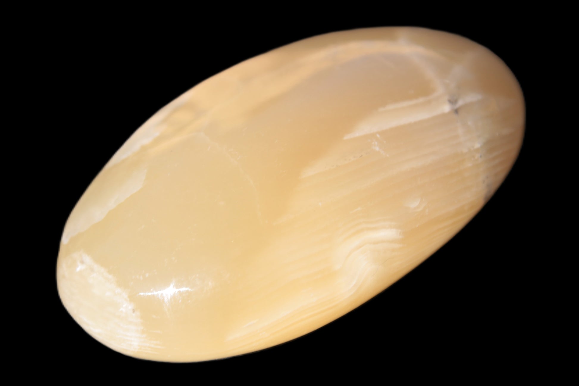 Honey Calcite palm stone 58-62mm 83-95g Rocks and Things