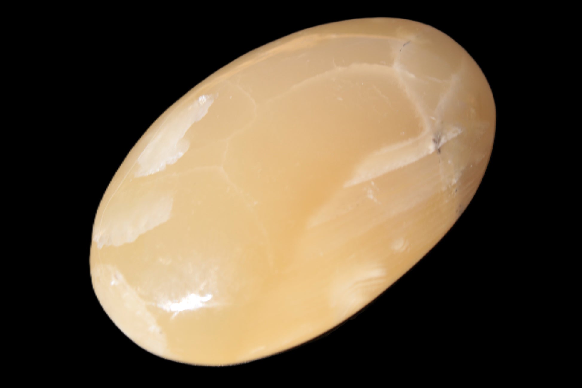 Honey Calcite palm stone 58-62mm 83-95g Rocks and Things