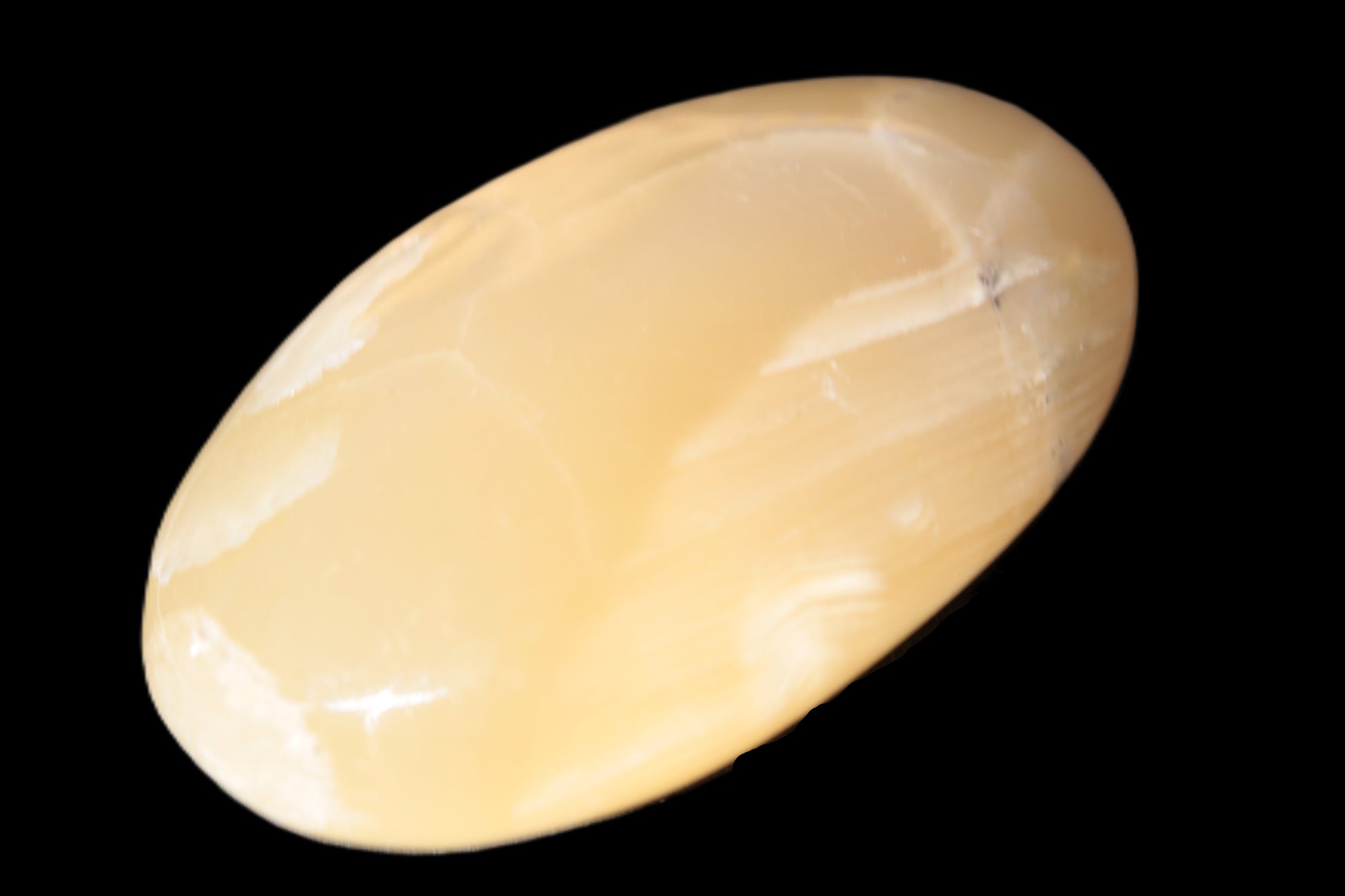 Honey Calcite palm stone 58-62mm 83-95g Rocks and Things