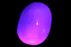 White Jade palm stone from Pakistan 62-72mm 63-86.7g in UV light