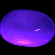 White Jade palm stone from Pakistan 62-72mm 63-86.7g in UV light - Rocks and Things Store