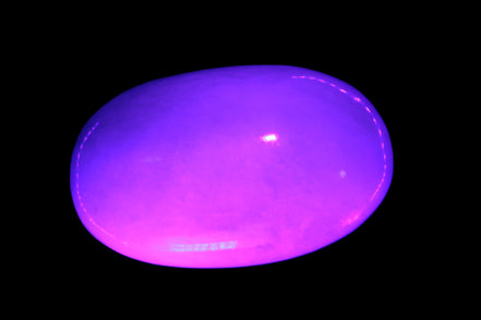 White Jade palm stone from Pakistan 62-72mm 63-86.7g in UV light