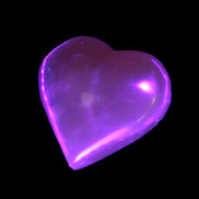 Small Honey Calcite heart 34-35g in UV light