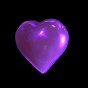 Small Honey Calcite heart 34-35g in UV light