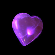 Small Honey Calcite heart 34-35g in UV light