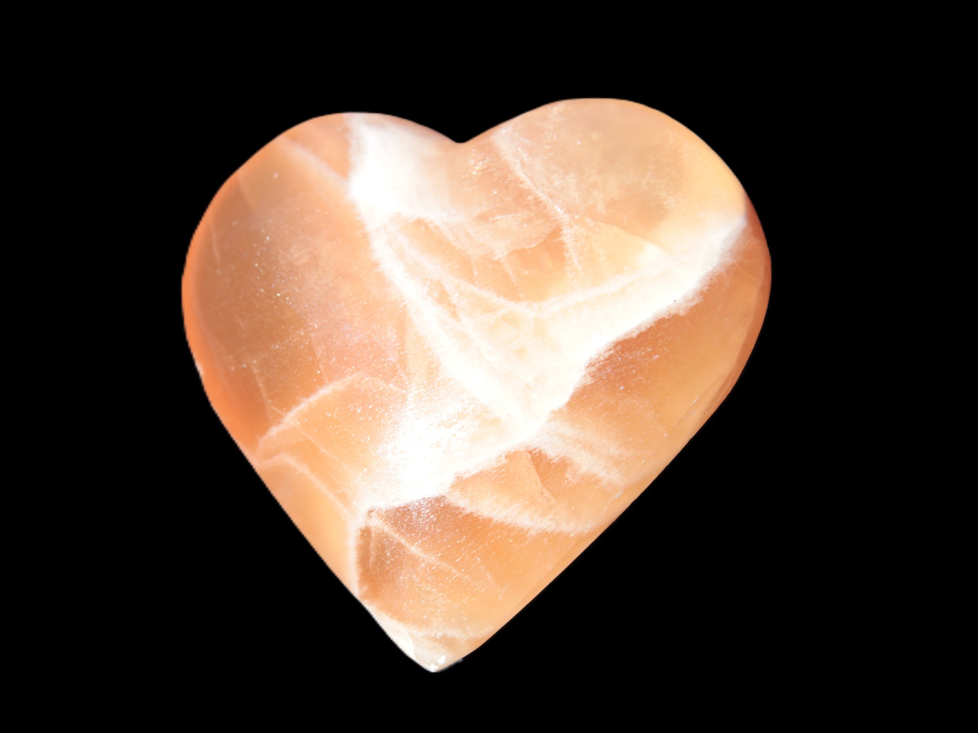 Honey Calcite heart 66-75g in sunshine