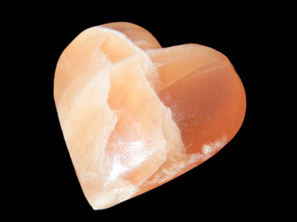 Honey Calcite heart 66-75g in sunshine