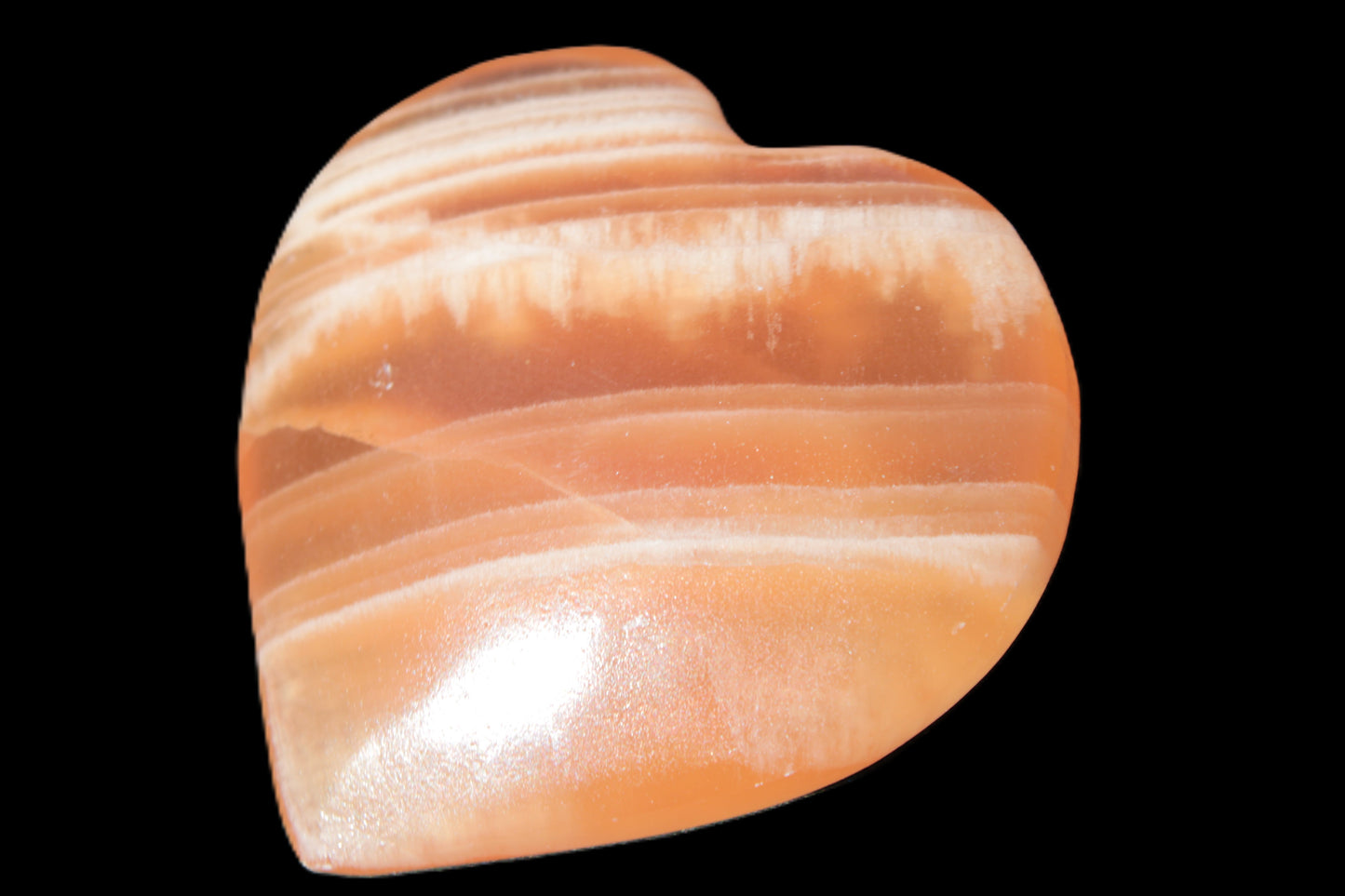 Honey Calcite heart 52-56mm  66-75g Rocks and Things