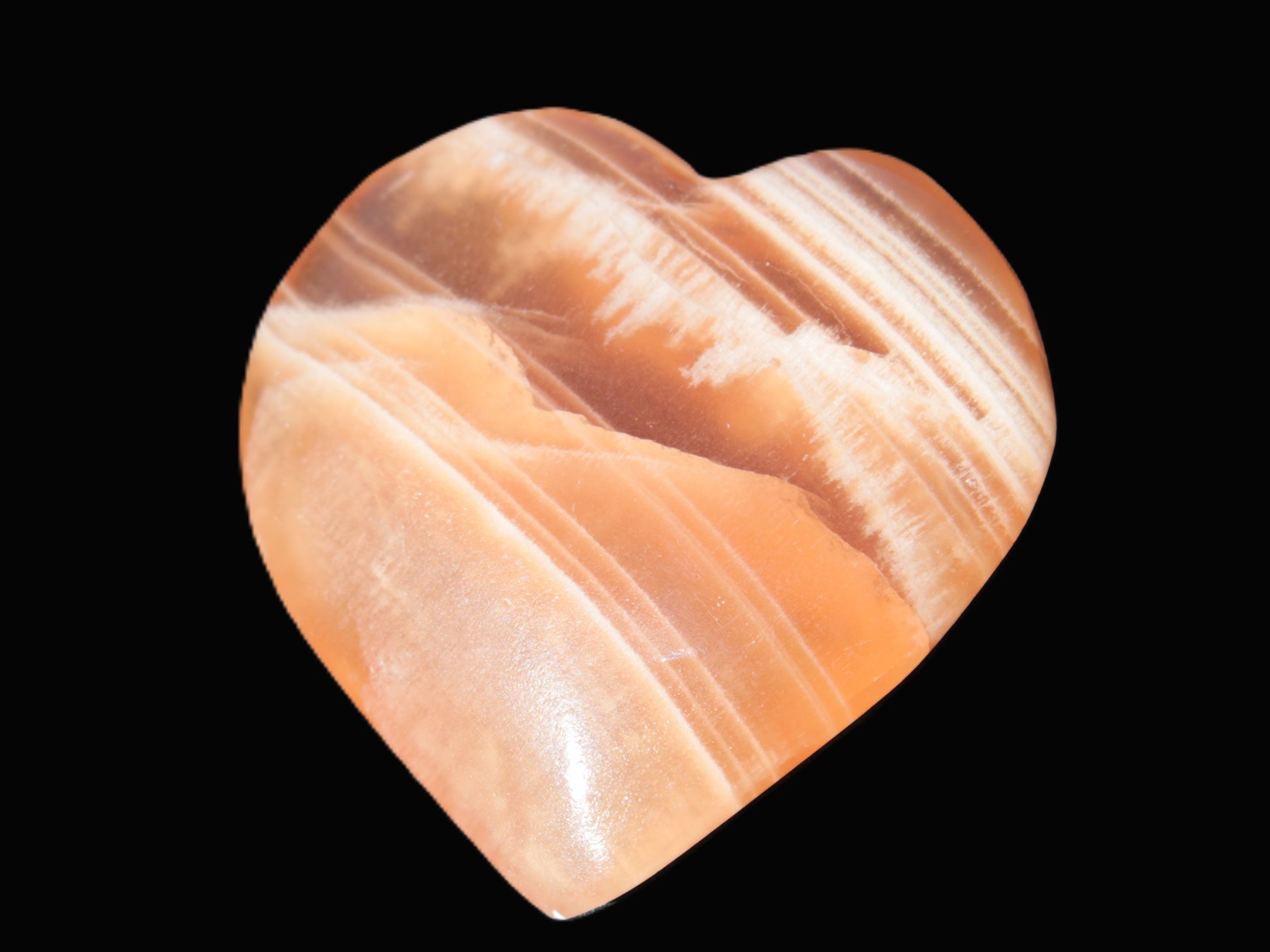 Honey Calcite heart 52-56mm  66-75g Rocks and Things