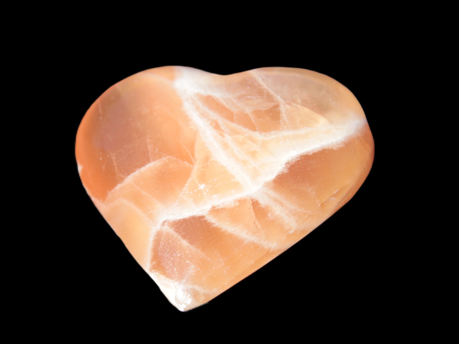 Honey Calcite heart 66-75g in sunshine