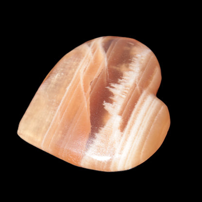 Honey Calcite heart 52-56mm  66-75g Rocks and Things