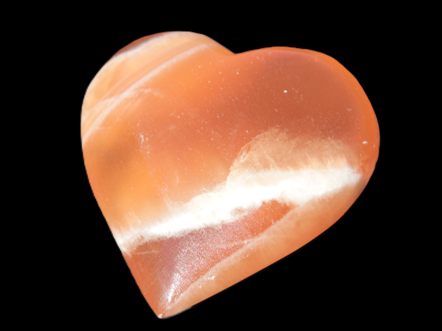 Honey Calcite heart 52-56mm  66-75g Rocks and Things