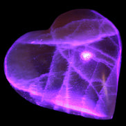 Honey Calcite heart  66-75g in UV light Rocks and Things