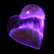 Honey Calcite heart  66-75g in UV light Rocks and Things