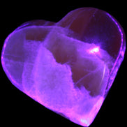 Honey Calcite heart  66-75g in UV light Rocks and Things