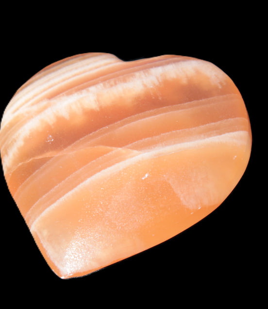 Honey Calcite heart 66-75g in sunshine