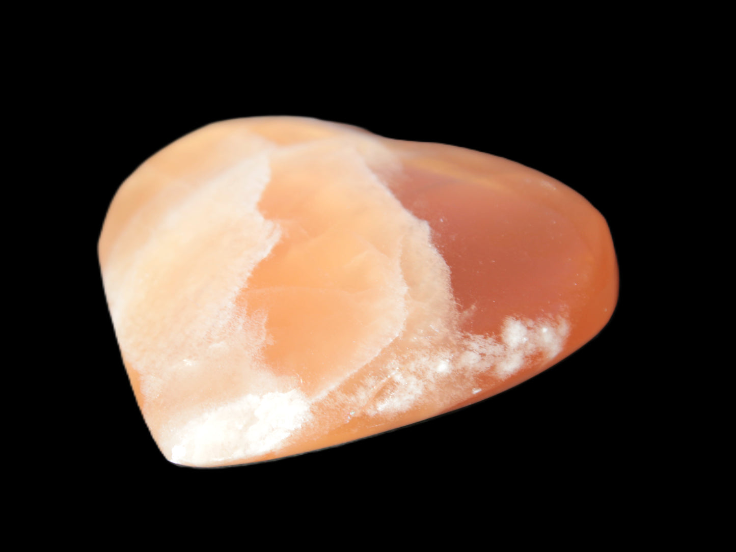 Honey Calcite heart 66-75g in sunshine