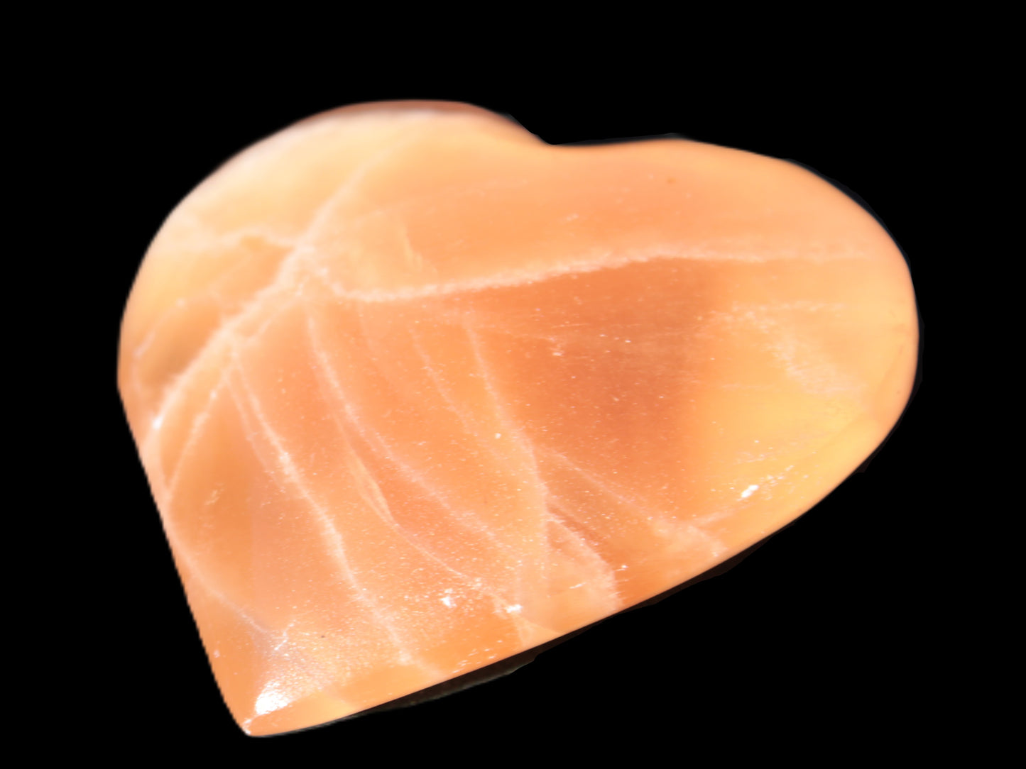 Honey Calcite heart 66-75g in sunshine