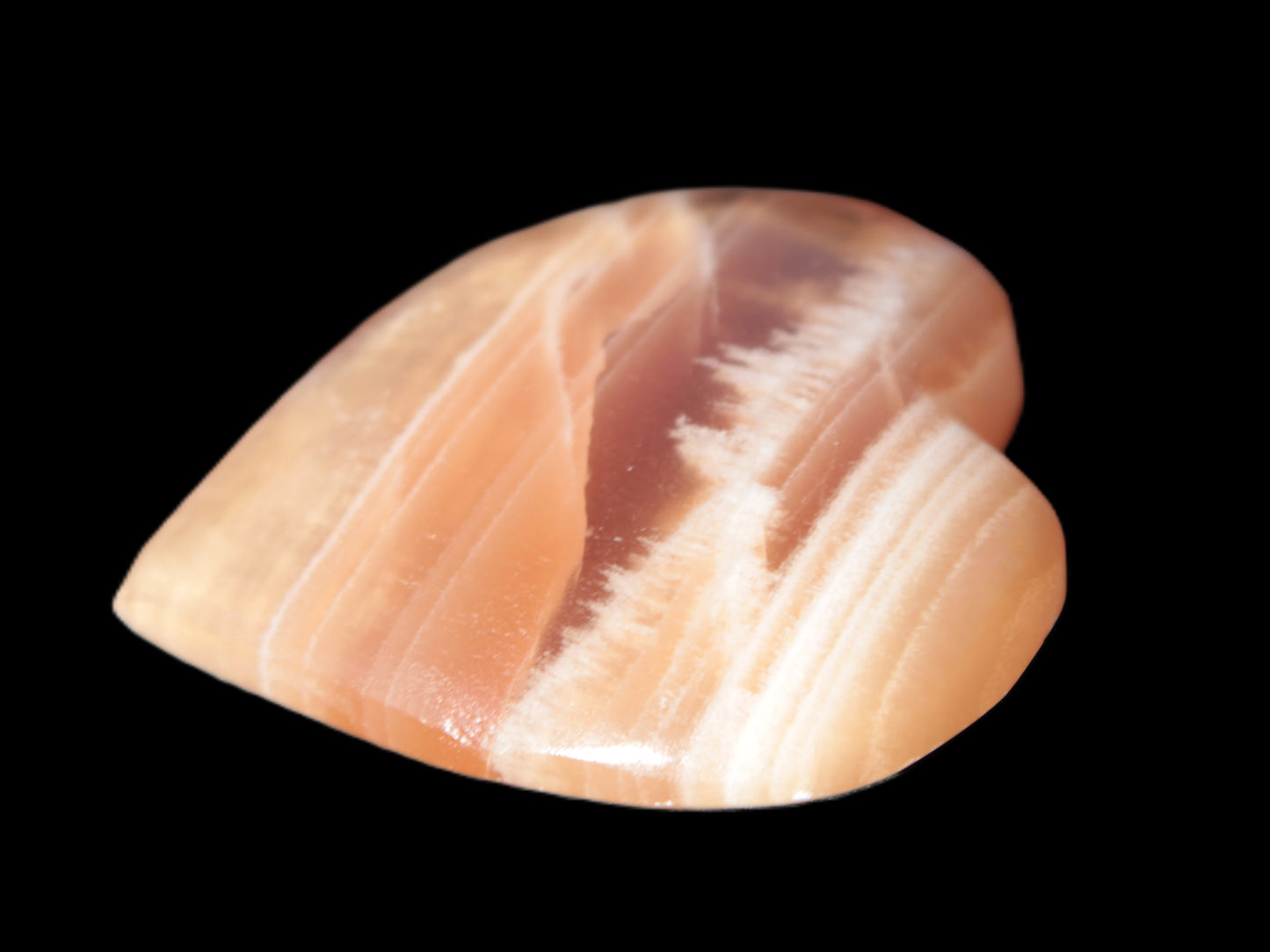 Honey Calcite heart 52-56mm  66-75g Rocks and Things