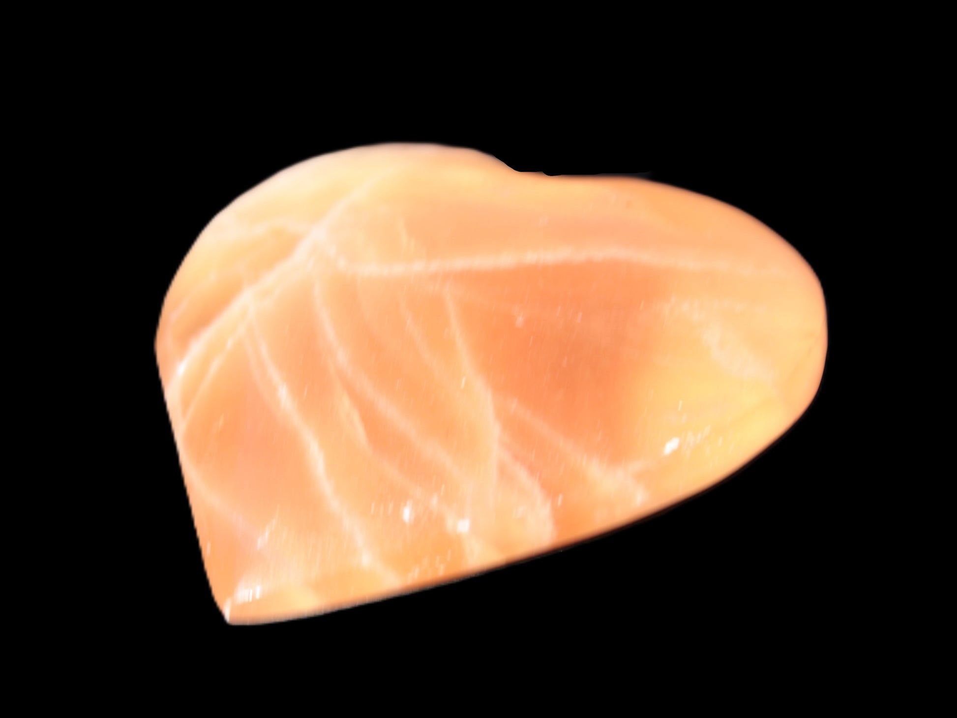 Honey Calcite heart 66-75g in sunshne